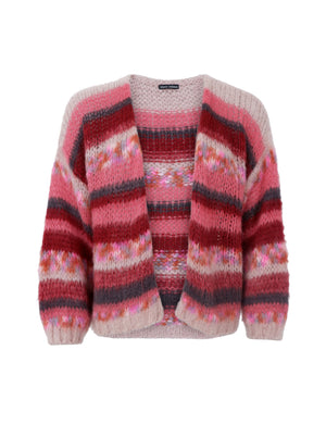BCFONTANA multi striped cardigan - Berry