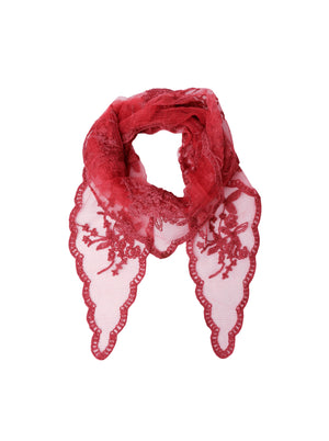 BCMIRIANA triangle lace scarf - Berry Red