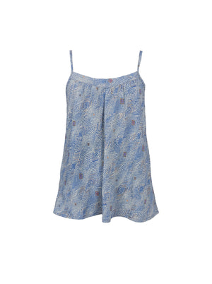 BCLUNA VEA strap top - Blue Argyle