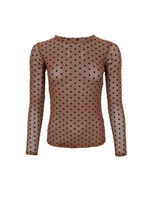 BCJENNIE dotted mesh blouse - Nougat