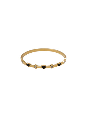 BCJUDY rhinestone bracelet - Gold Coloured w. Black