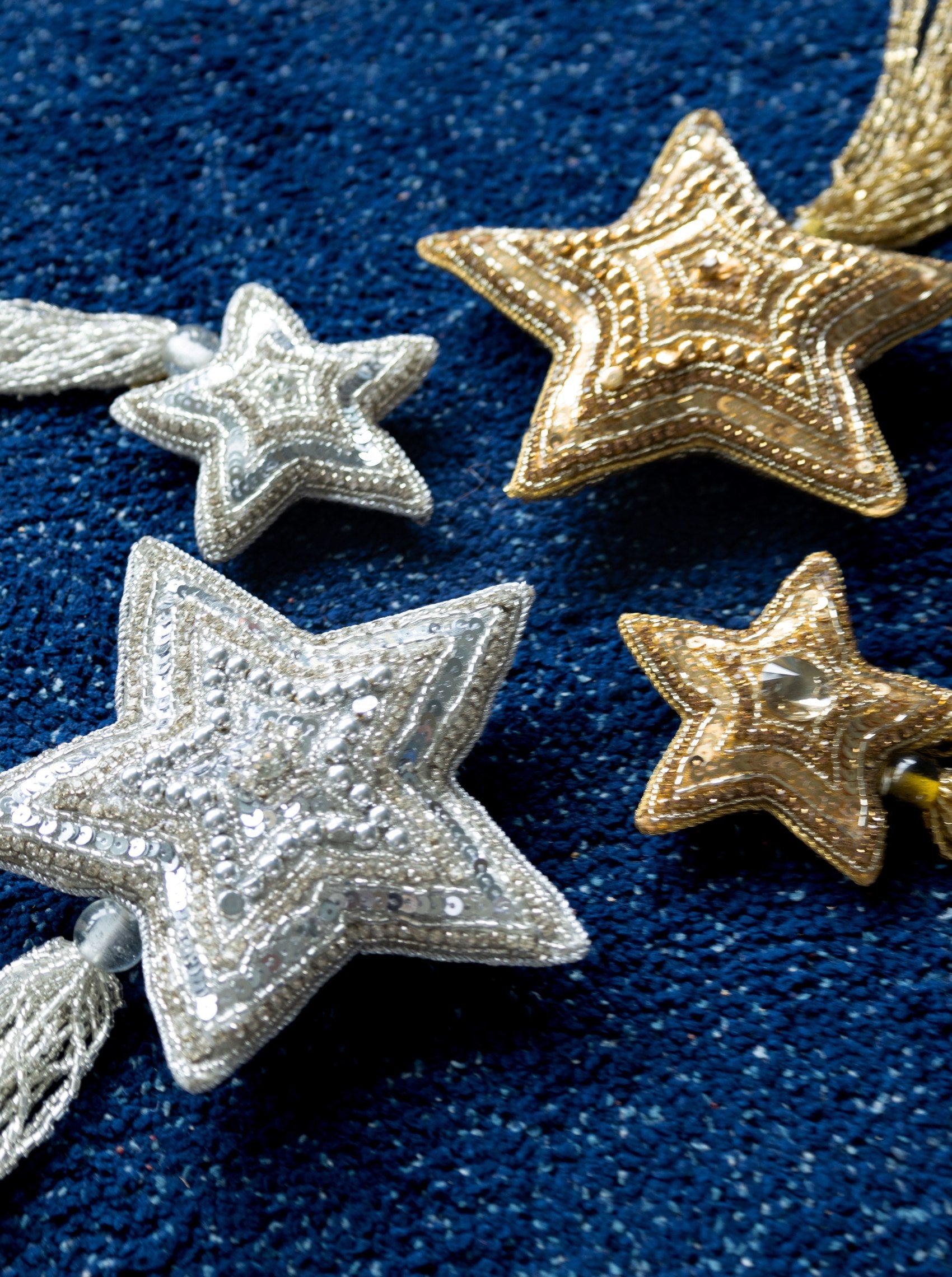 BCXL Tassel star ornament - Silver - Black Colour