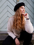 BCAMY knitted baret hat - Black - Black Colour