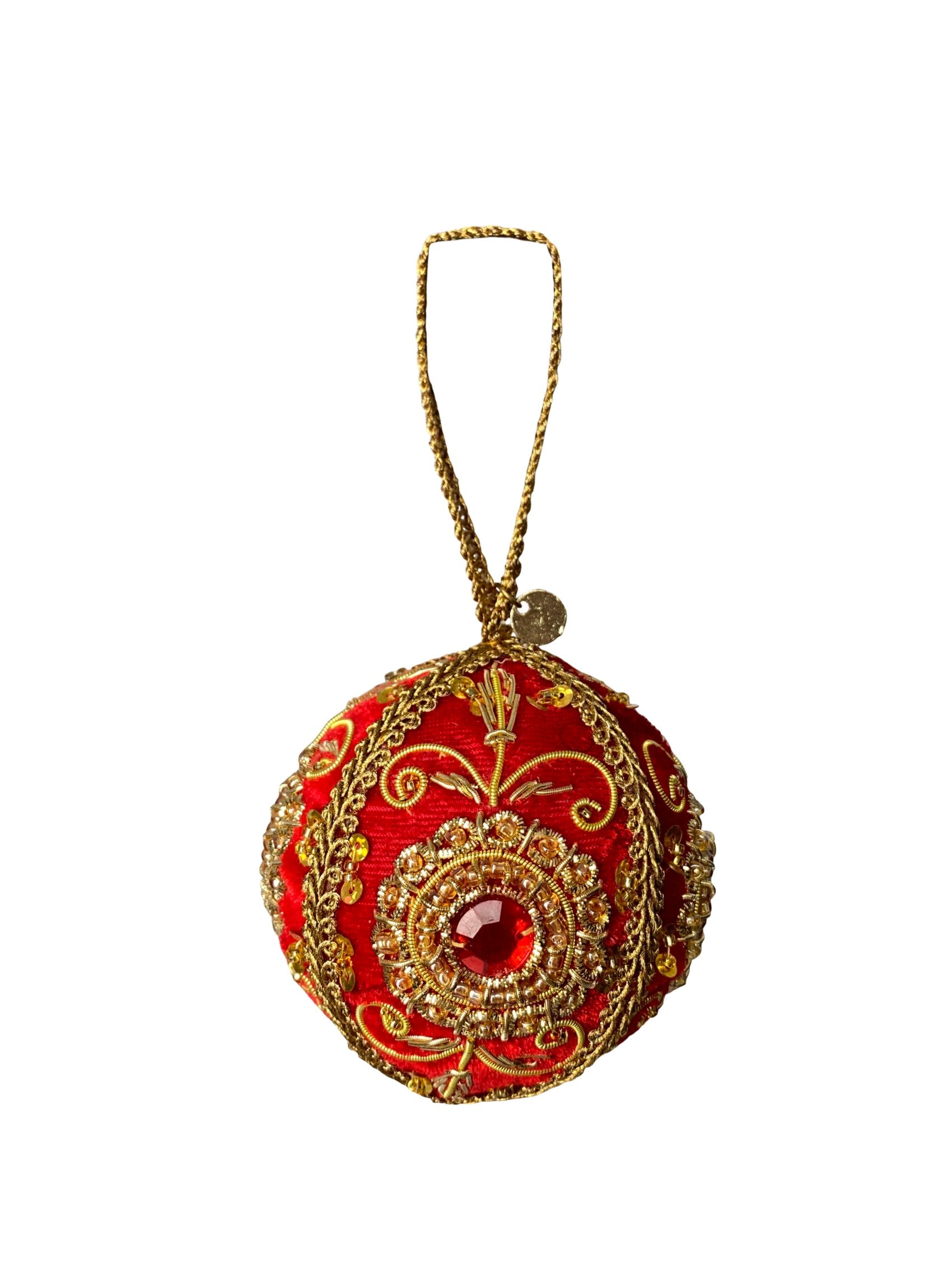 BCVELVET ball christmas ornament - Red - Black Colour