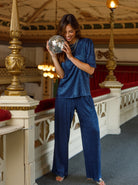 BCGLOSSY pant - Blue - Black Colour