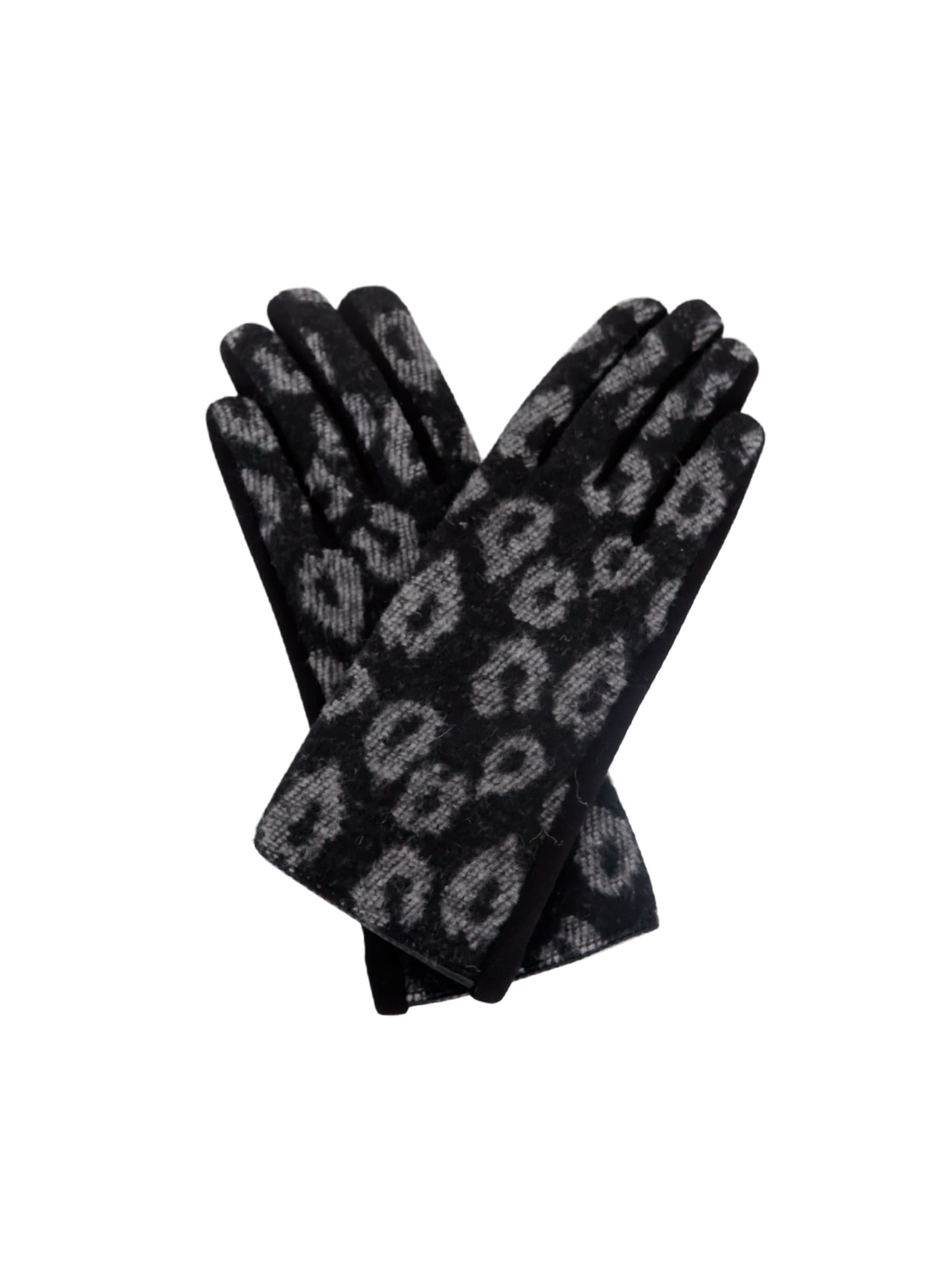 BCHELGA leopard gloves - Black - Black Colour