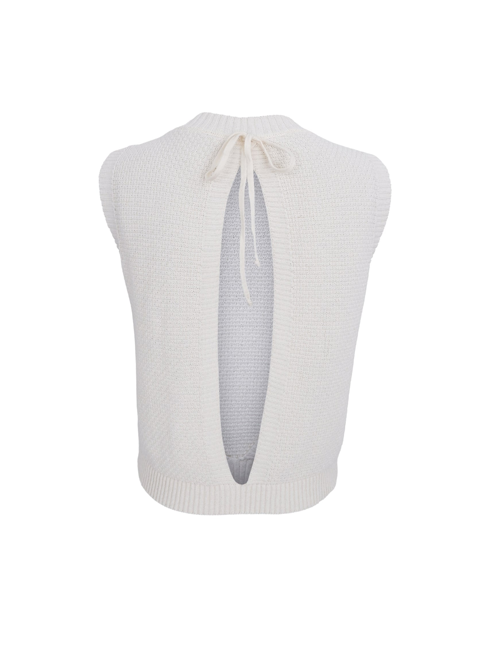 BCKITTY slit top - Off White - Black Colour