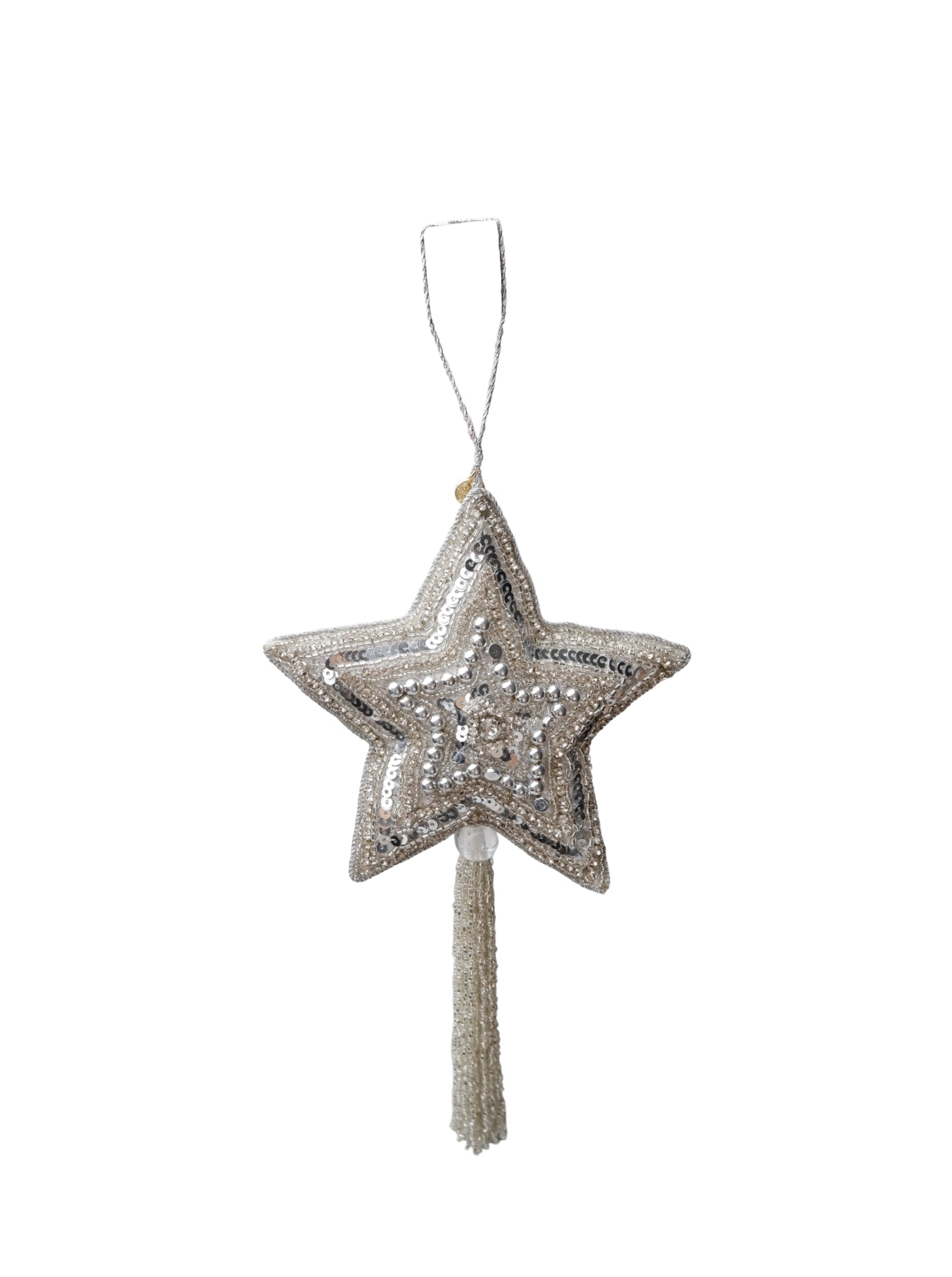 BCXL Tassel star ornament - Silver - Black Colour