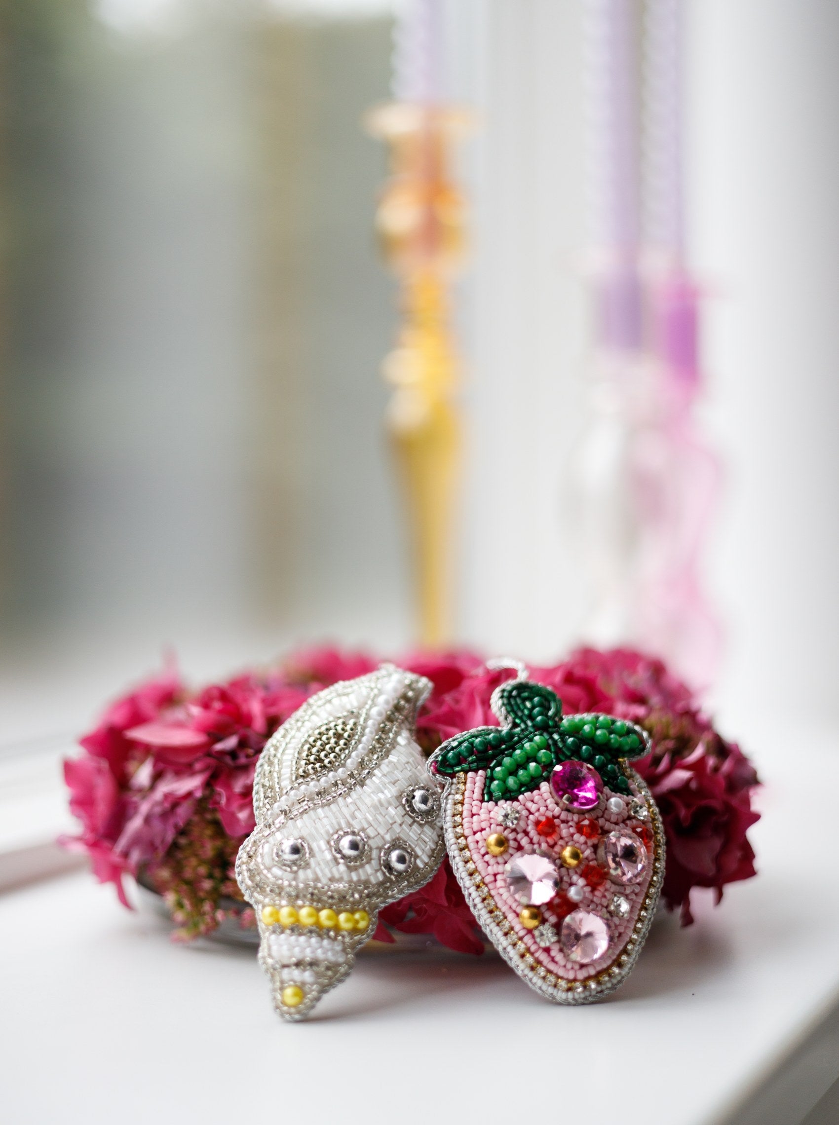 BCSTRAWBERRY christmas ornament - Pink - Black Colour