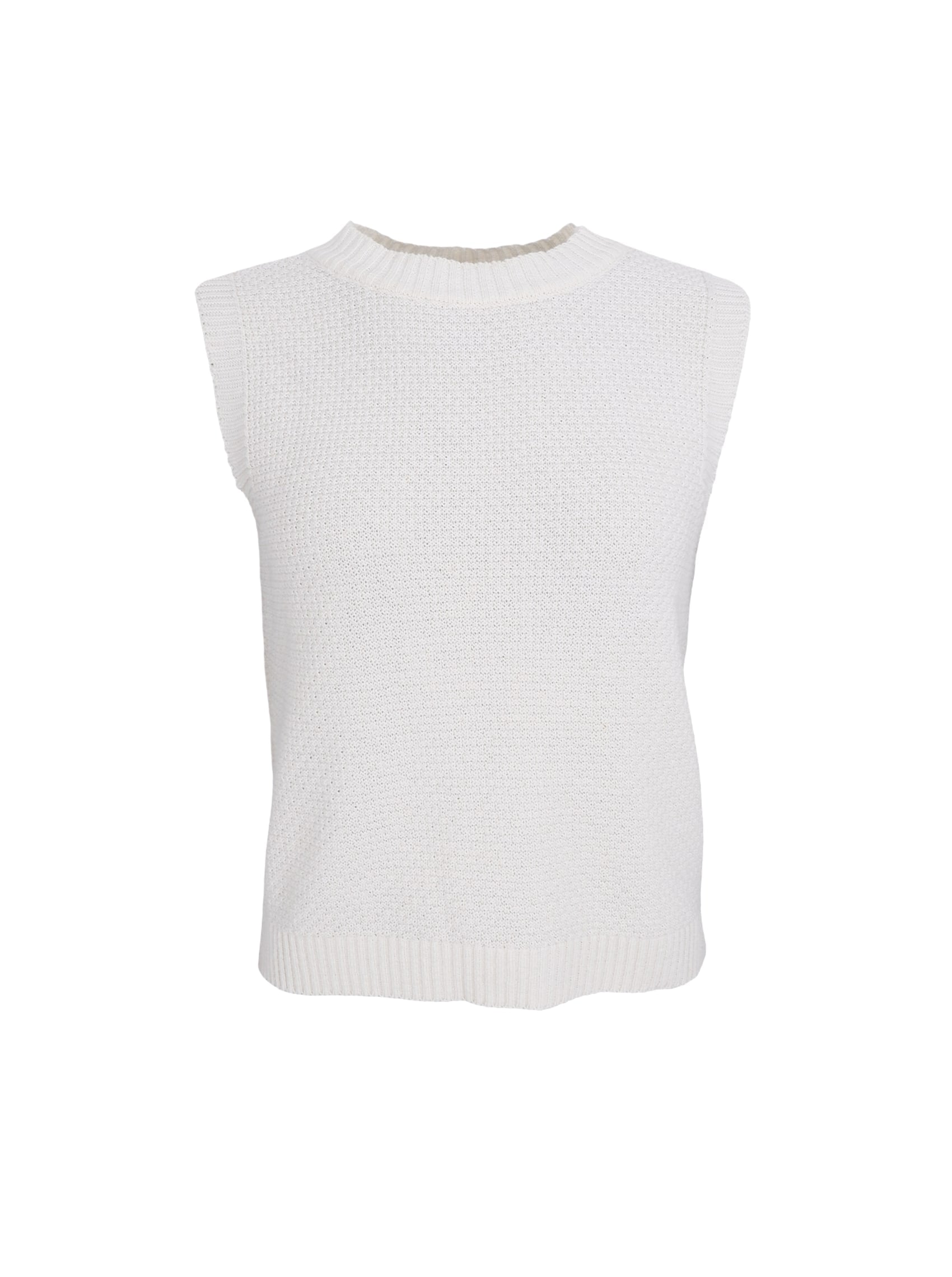 BCKITTY slit top - Off White - Black Colour