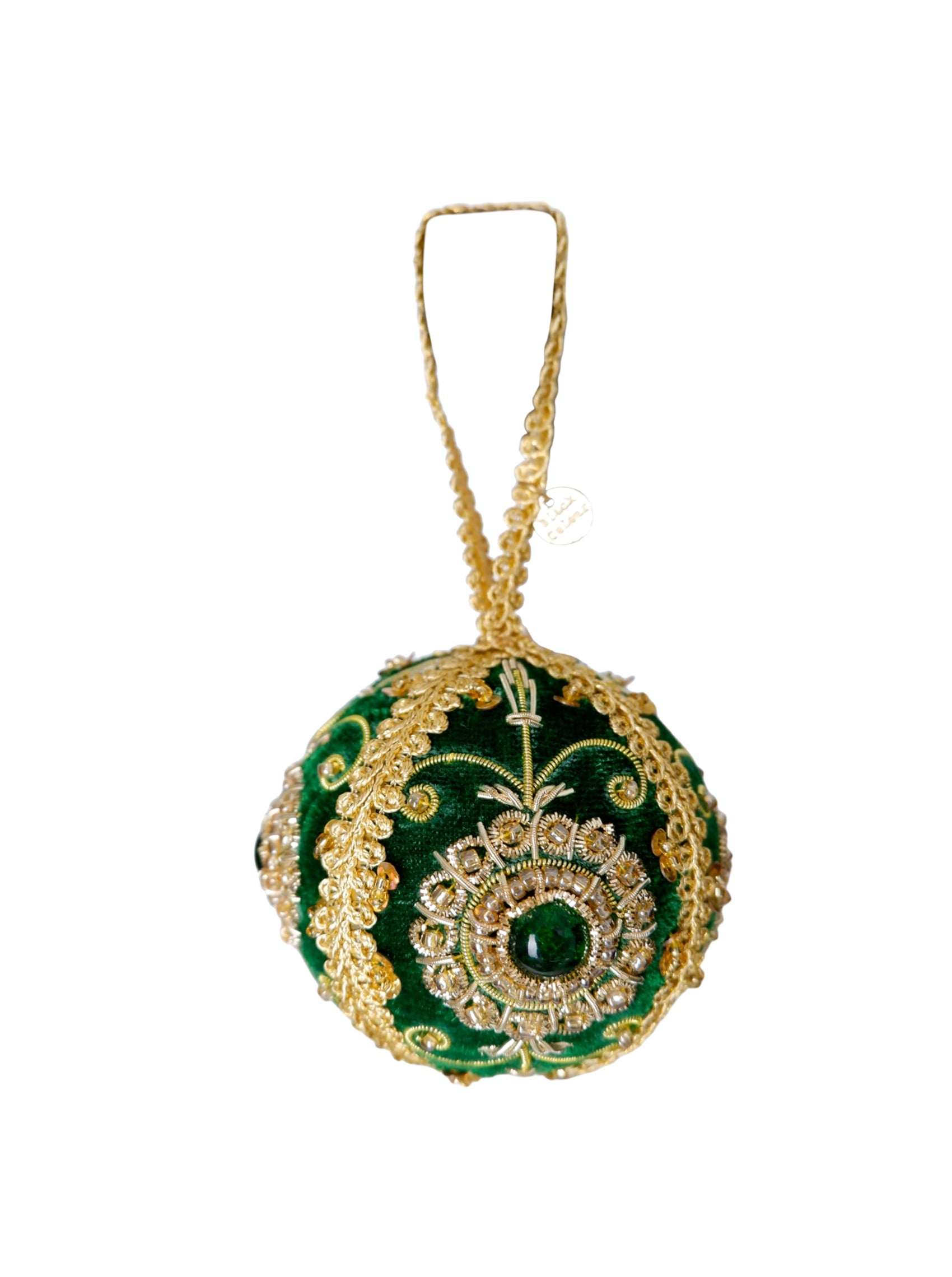 BCVELVET ball christmas ornament - Green - Black Colour