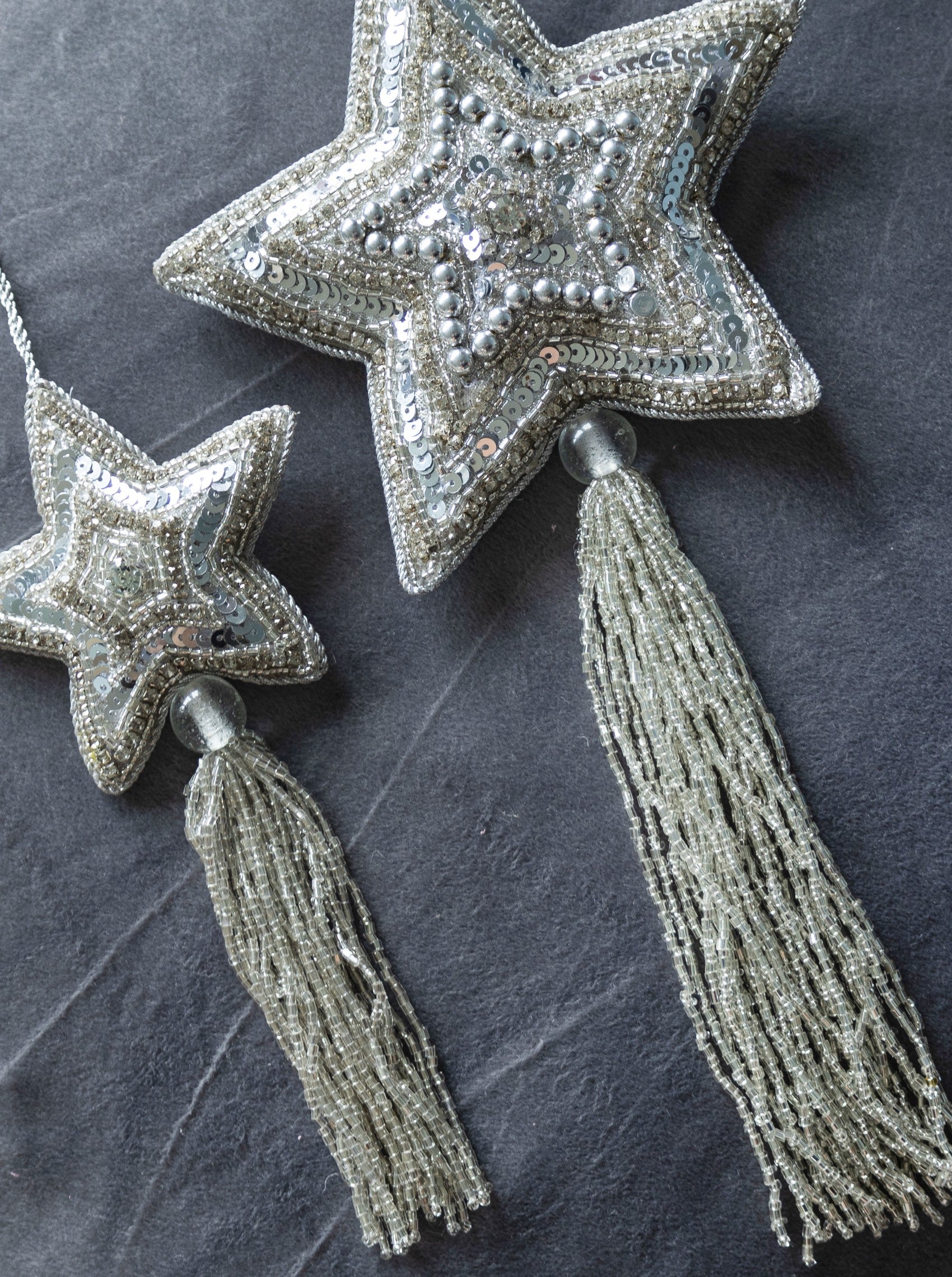 BCXL Tassel star ornament - Silver - Black Colour