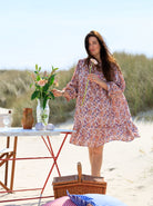 BCFLORA short puff sleeve dress - Fairy Flower - Black Colour