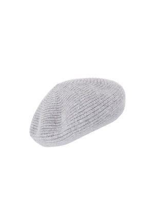 BCAMY knitted baret hat - Grey - Black Colour