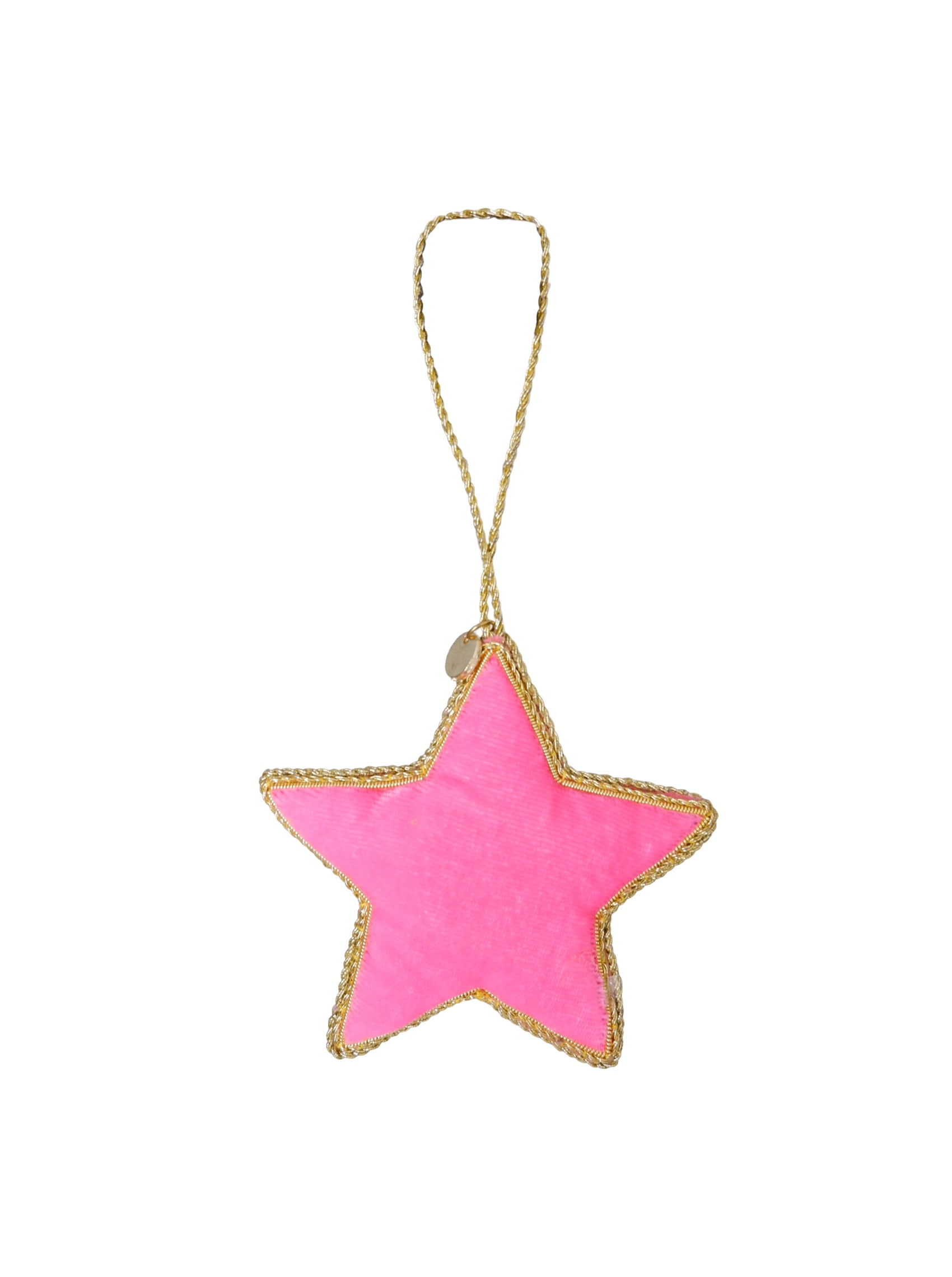 BCVELVET star christmas ornament - Pink - Black Colour