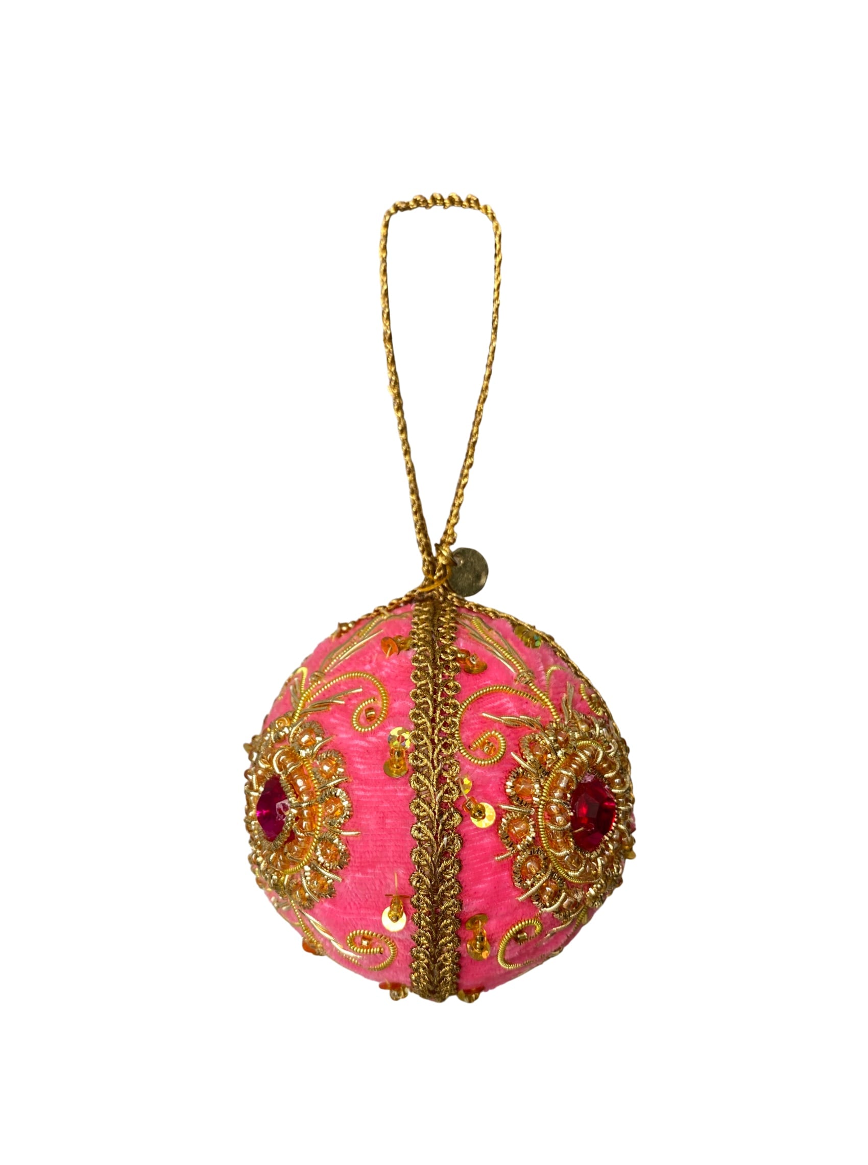 BCVELVET ball christmas ornament - Pink - Black Colour