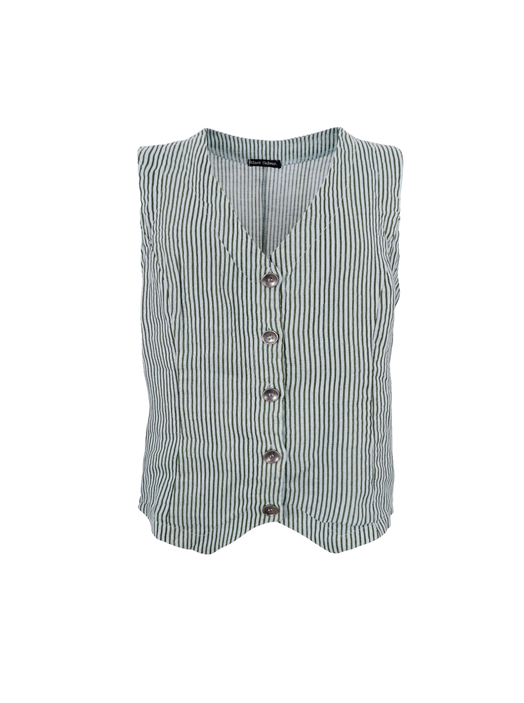 BCMELINA vest - Safari Green - Black Colour