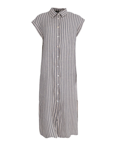 BCMELINA long shirt dress - Beige Stripe - Black Colour