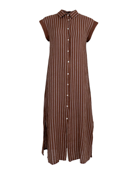 BCMELINA long shirt dress - Nougat Stripe - Black Colour
