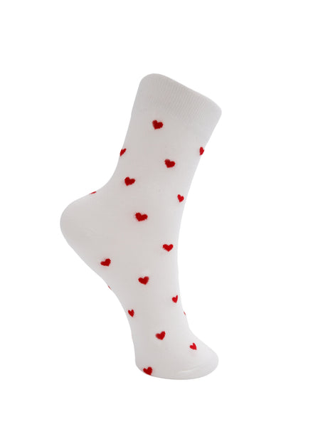 BCLOVE sock - White w. red - Black Colour