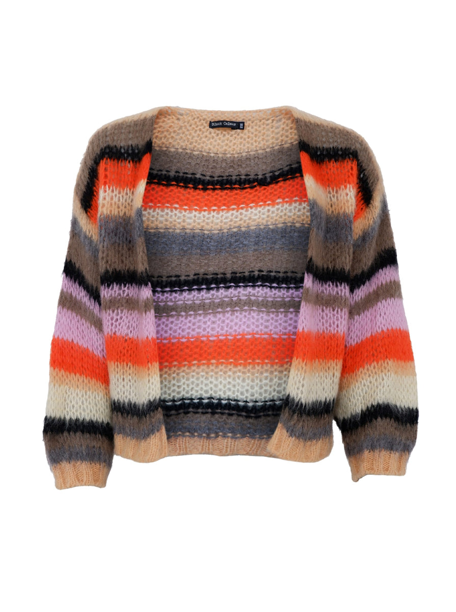 Black Colour - Bcbjoerk Patent Knit Cardigan 1251 - Peach