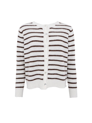 BCDELL striped knit cardigan - Off White