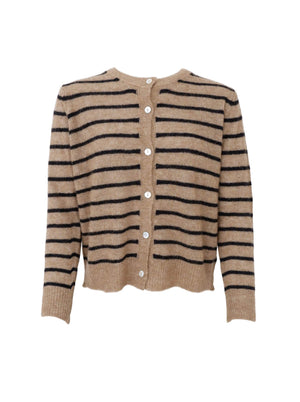 BCDELL striped knit cardigan - Taupe