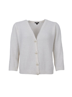 BCBELLA pearl knit cardigan - Off White