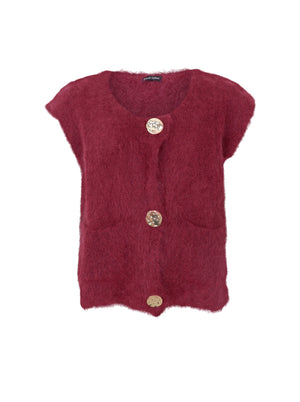 BCBJOERK knitted button vest - Plum