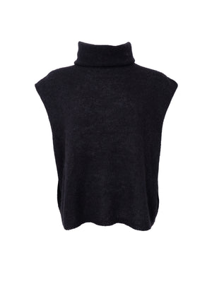 BCDELL roll neck knit vest - Black