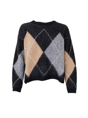 BCBETH argyle knit jumper - Black