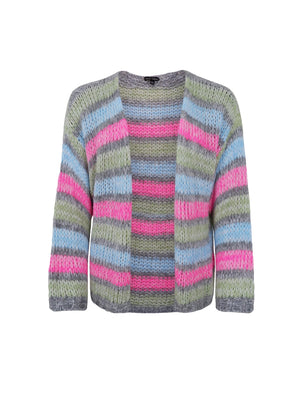 BCTHERESE striped cardigan - Multi Grey