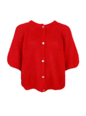 BCBJOERK patent knit cardigan - Red