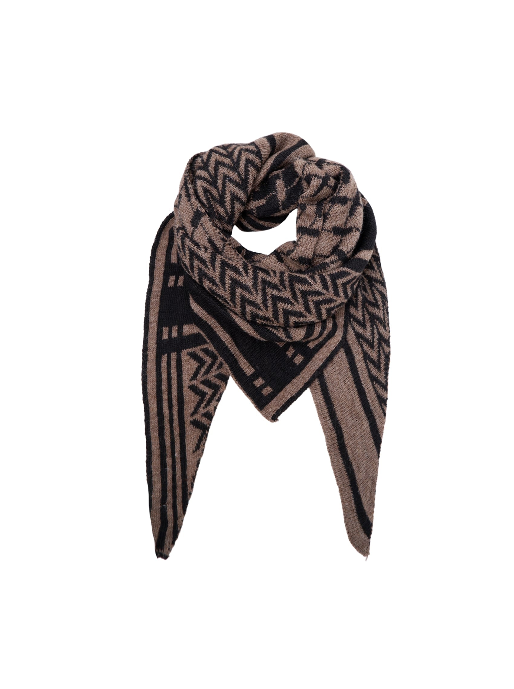 BCBEX triangle scarf - Black/Taupe - Black Colour
