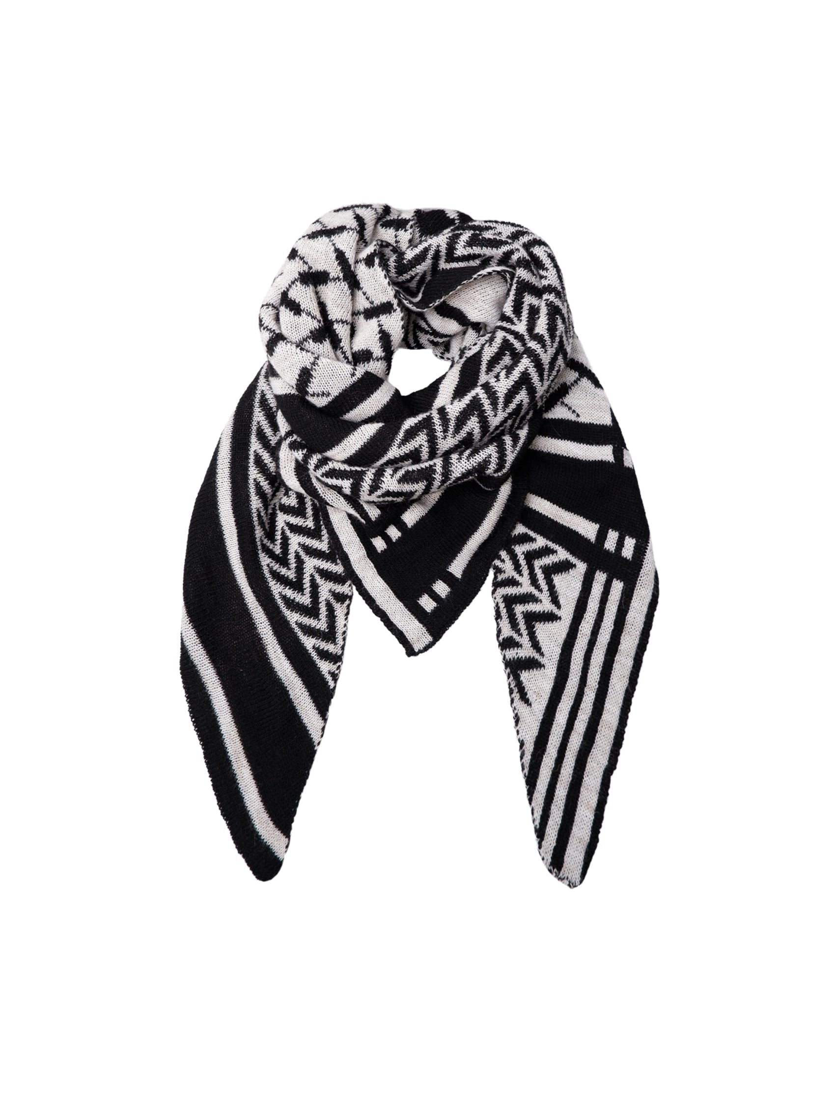 BCBEX triangle scarf - Off White - Black Colour