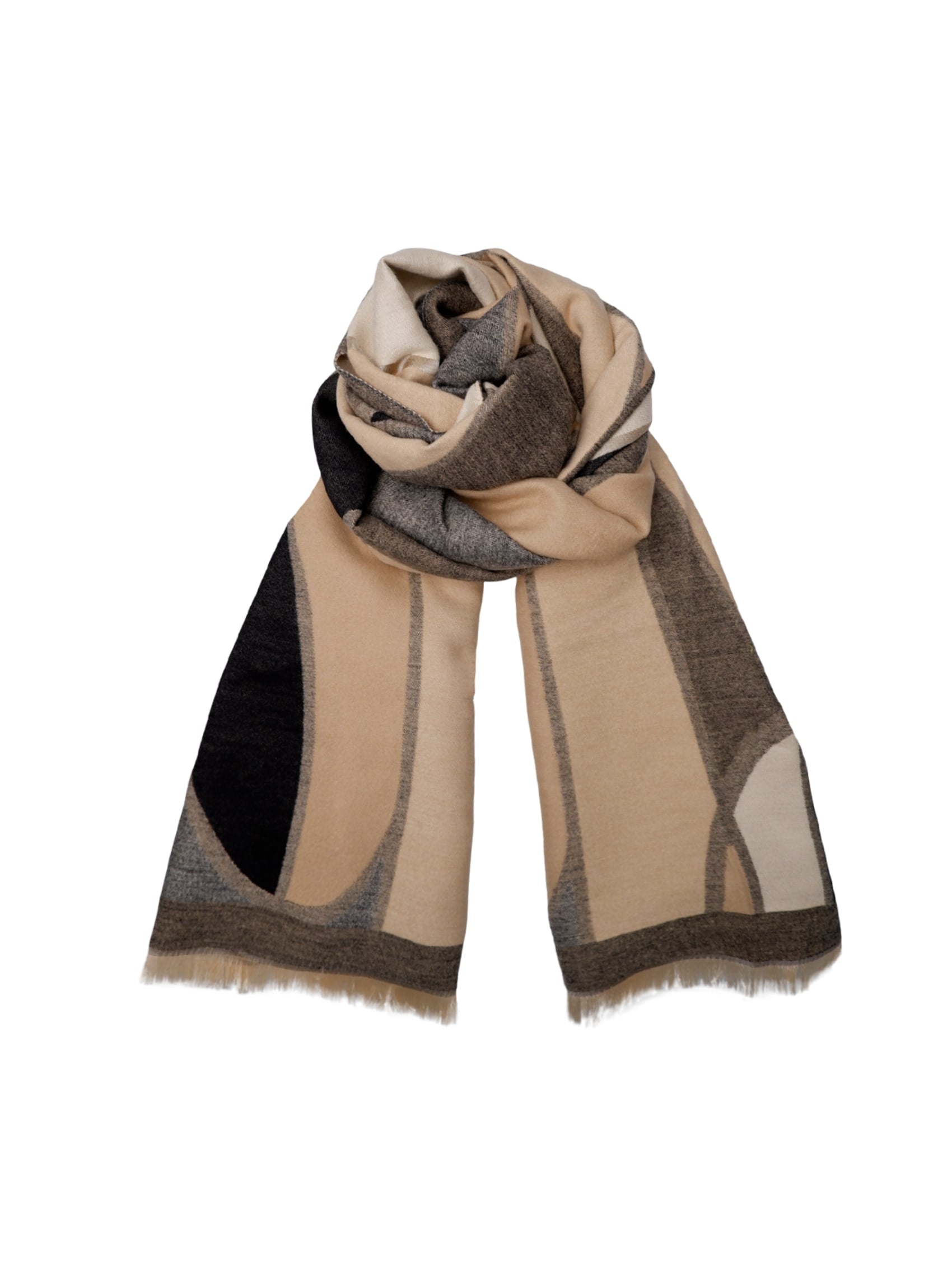 BCSANNE winter scarf - Frappe - Black Colour
