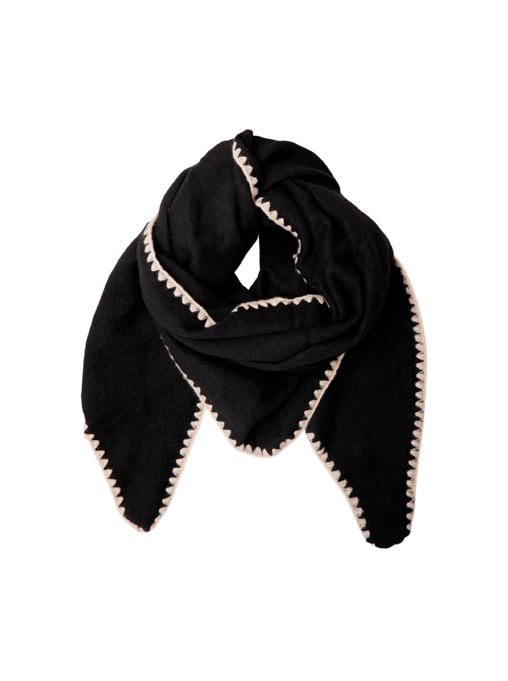BCIDA triangle winter scarf - Black - Black Colour