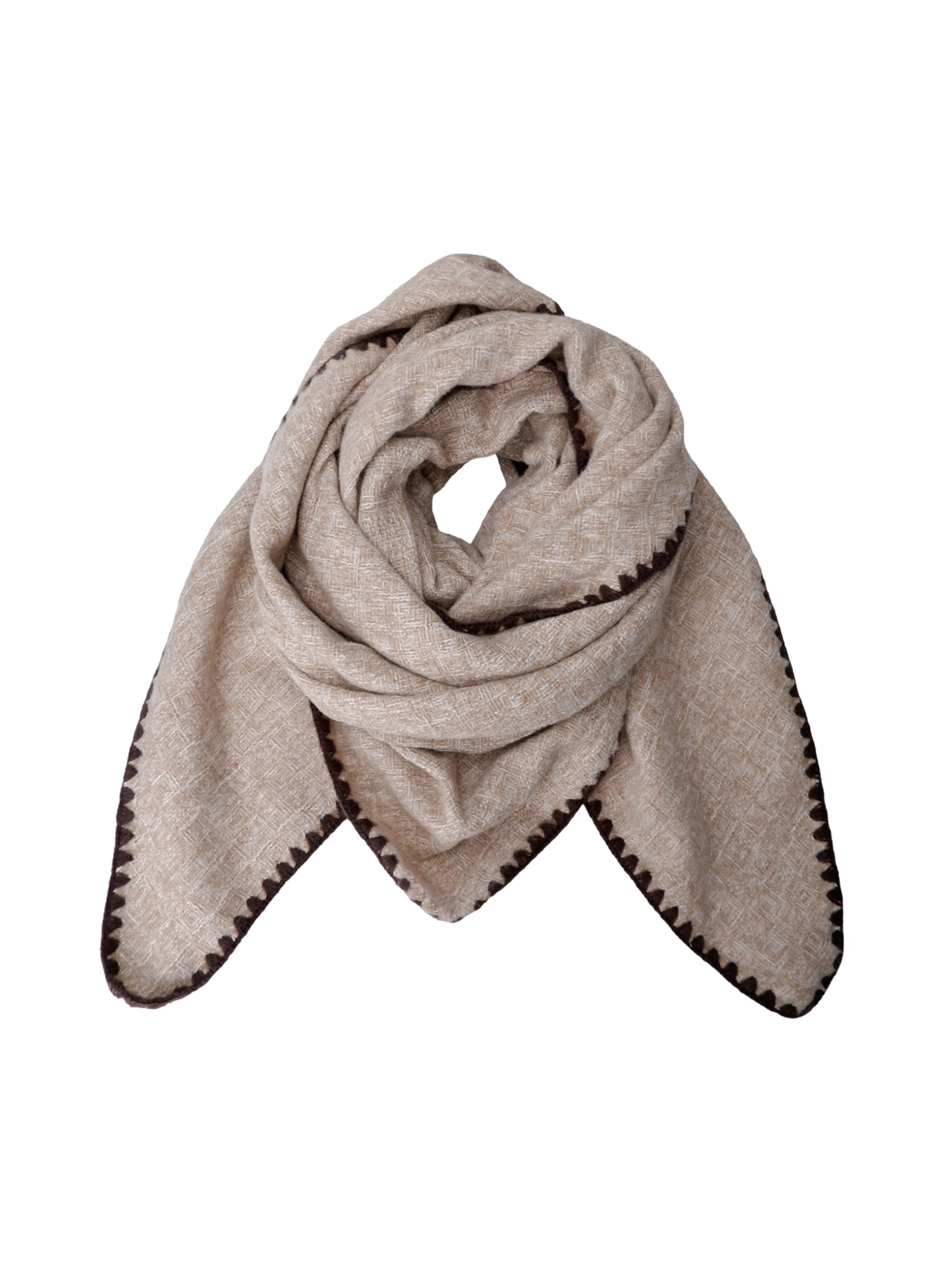 BCIDA triangle winter scarf - Sand - Black Colour