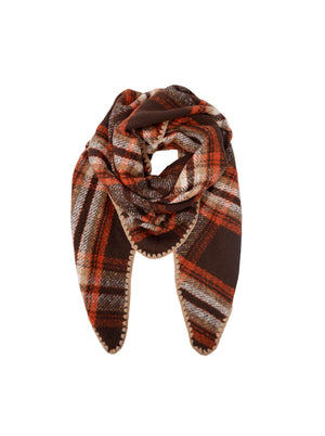 BCLEONI chequered scarf - Mocca