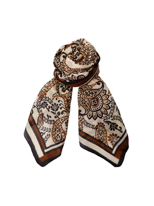 BCCARRIE silk scarf - Brown Paisley