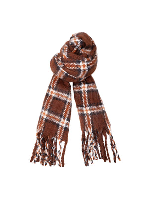 BCPAULINE chekered winter scarf - Mocca