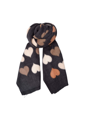 BCRUMI heart winter scarf - Black