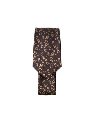 BCLULU tie - Brown Flower