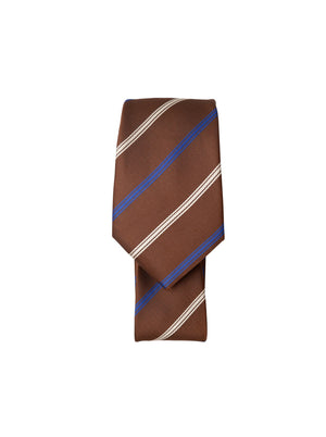 BCLULU tie - Brown/Blue stripe