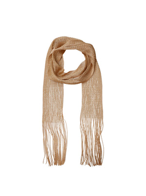 BCSHINE slim fringe scarf - Gold Coloured