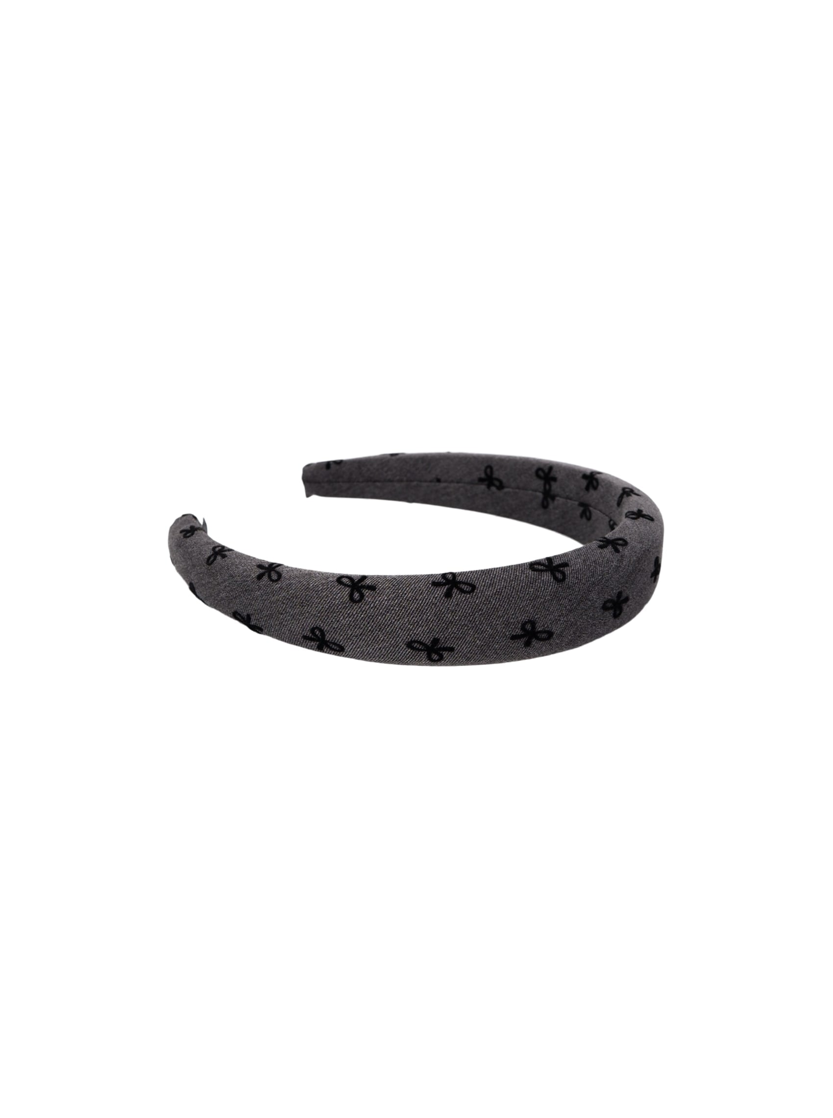 BCAKSANA bow headband - Grey - Black Colour