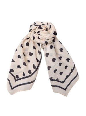 BCCLAUDIA Love mini scarves - Creme Black
