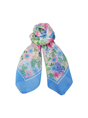 BCALMIRA cotton mini scarf - Blue Flowers