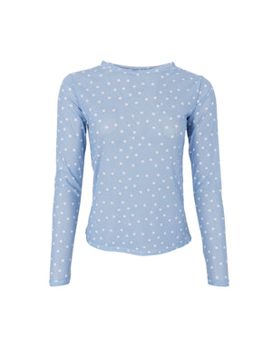 BCANNIE mesh blouse - Lt. Blue Dot