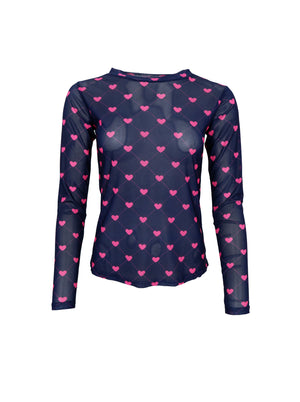 BCANNIE mesh blouse - Navy Pink Heart